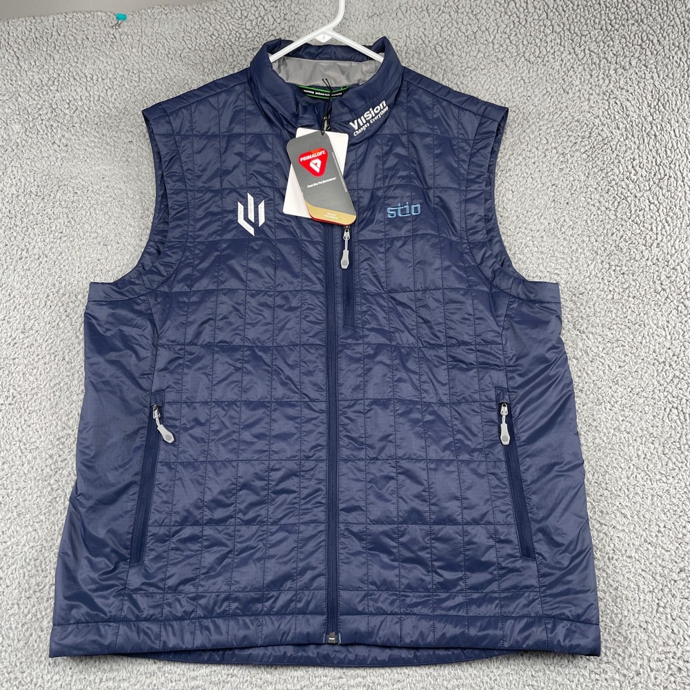 Stio Vest Mens XL Blue Mountain Shadow Lofted Primaloft Quilted Insulated 200028